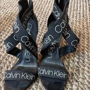 Calvin Klein Black Strappy Heels